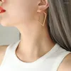 Boucles d'oreilles de cerceau mode acier inoxydable géométrique grande pour femmes femelles 18 km de bijoux punk exagéré de 18 km exagéré