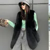 Dames bontjas kunstmatige faux mouwloze jas vrouwen winter 2022 warm vesten lederen vrouwelijk overjas overjas