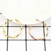 Stainless Steel Twisted Asymmetrical Circle Hoop Earrings Rose Gold Stud Huggie Ear Rings for Women Fashion Fine Jewelry