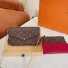 المرأة مصمم حقيبة POCHETTE FELICIE Louiseity حقائب كتف Viutonity حقيبة يد محفظة Crossbody رسول حقائب 3 قطعة / المجموعة لوكس زهرة مخلب سلسلة عملة الحقيبة حمل AAA