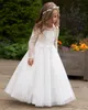 Vestido de flor de flor de renda boho para ocasi￣o especial infantil infantil festas de notardas de casamento branco photoshoot de marfim natal