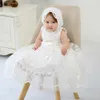 أول ثياب تواصل مع تعميد الطويل ثوب الطفل فستان الزفاف الفتيات تعميد MQ6155