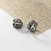 Backs Orecchini Real 925 Sterling Silver Vintage Thai Double Layered Rose Ear Cuffs Retro cartilagine non forata per le donne