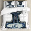 Sängkläder sätter Viking Däcke Cover Set Mjollnir Scandinavian Folklore Motivs Northern Germanic Culture Comporter Pillowcases 221205