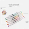 Haile pcsset Double Tip Highlighter Pens Macaron Color Manga Markers Midliner Pastel highlighters Kawaii Japanese Stationery