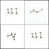 Labret Lip Piercing Jewelry Labret Lip Piercing Jewelry Ring Bar Surgical Steel 16 게이지 바디 연골 Tragus Chin Mjfashion Othvn