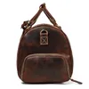 Duffel Bags Ruil Men's Retro Leather Travel Bag First Layer Cowhide store kapacitet aff￤rsresa handv￤ska axel messenger