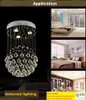 Modern Staircase LED Crystal Chandeliers Lighting Fixture for Hotel Lobby Foyer Ball Shape Rain Drop Pendants