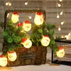 Decorazioni natalizie 10/20 LED Babbo Natale Pupazzo di neve Luci a LED Fata Fata Esterna A batteria Decorazione Ghirlanda Festa annuale