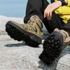 Stivali High-Top Scarponcini da trekking da uomo Scarpe invernali calde Stringate antiscivolo Sport all'aria aperta Trekking casual Cotone impermeabile