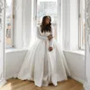 Plus Größe 2023 Hochzeit Kleid V-ausschnitt Langarm Bohemian Brautkleider Strand Braut Fotos vestido de novia