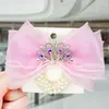 H￥rtillbeh￶r 2022 Fashion Pearl Crown Princess Cute Kids Elastic Bands Children Ties Girls Baby Headwear