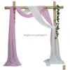 Party Decoration Decoration 70X600Cm Meters Wedding Arch Drape Chiffon Fabric Dra Curtain Drapery Party Supplies Ceremony Reception Dhopc