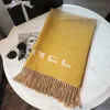 Fashion Gradient Silk Scarfs Designer Scarf For Women Luxury Brand Letters Furry Cotton Warm Shawl Beard Wrap Mens 180x65CM 6 Colors 2022