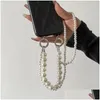 Ketten Uförmige Quaste Gewebte Handyketten Charms Double Layer Imitation Pearl Phonechain Zubehör Doubleheaded Lobster 89 E Dhmd9