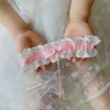 Charming Lace Wedding Garter Bridal Shower Light Sky Blue Ivory Sexy Keepsake Floral Rhinestone Bow Women Ladies Garter Hen Night 5883828