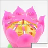 Свечи декор Home Garden Flower Singlelayer Lotus Birthday Candle Party Music Sparkle Cake Candles Drop 2021 CXZM5 OTPND6732976