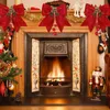 Decorazioni natalizie 2pcs Fiocco Rosso Ghirlande di paillettes Fiocchi Grande albero per la festa di decorazione dell'ornamento domestico
