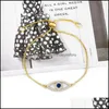 Bedelarmbanden Blue Evil Eye Charmel Blacelet Koper Pol Zirkoon sieradenketen Women Gold Sier Color Bracelets 7 5As G2B Drop Dhlkw