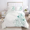 Ensembles de literie Ensemble Housse de couette Taies d'oreiller Couette / Couette / Couverture Luxe 3D HD Qualité Imprimé Reactive Queen Single Leaf 221205