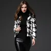 Women's Down Parkas Autumn and Winter Short Thin Jacket Houndstooth Printing Windproof Puff Highstreet Outwear Clothing 221205