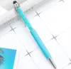 Fine Crystal Ballpoint Pen 1mm Fashion Creatilus Stylus Touch Pen Pismo Pisanie papieru artykułowego Ballpen Black Pens