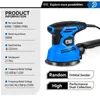 W Random Orbital Electric Sander Machine with Pcs mm Sandpapers VV Strong Dust Collection Polisher by PROSTORMER