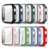 Pour Apple Watch Case 8 7 6 5 4 3 2 1 SE 45mm 44mm 42mm 41mm 40mm 38mm PC dur Protecteur d'écran en verre trempé intégré Couverture complète Couverture de 2ème génération