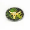 Bälten Western Cowboy Zinc Eloy Drip Oil Prairie Green Belt Buckle Men and Women Gift -föremål