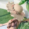 Wide Brim Hats 2022 Summer Cool Straw Hat With Flower Sun Protection Big Beach For Women Casual Fashion Seaside Korean