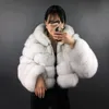 Women's Wool Blends Real Fur Hoodie Crop Coat Natural Jacket With Hood Zipper Winter Fashion Warm Temperament Outwears For 221205