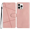 L￤derpl￥nbokfodral f￶r iPhone 14 Pro Max Plus 13 12 11 XS X 8 7 Skin Feel Vertical Line TPU Fashion Card slot Holder Mobiltelefon Flip Cover Business Skin Book Pouches