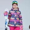 Skidjackor 2022 Vinterbarn Skiddr￤kt Flickan utomhus snowboardjacka vindt￤t vattent￤t bomullskl￤der varm huva