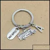 Nyckelringar Key Rings Guyin School Bus Driver Gift Thanksgiving Chain Tack 20 Brev p￥ Pendant Creative Par Jewelry KeyChain OT2PB