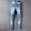 Jeans pour hommes classique imprimé broderie Designer hommes Jeans moto trou luxe Denim hommes mode Street Wear hommes Pantsboif