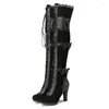 Laarzen Lolita -stijl platform over de knie dames punk hakken dij herfst winter sexy lange schoenen dames dames