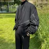 Herrjackor Autumn 2023 Men's Pilot Leather Jacket Korean Trend Baseball Suit Casual Tops Zipper Loose Causal Coat 2Y6798