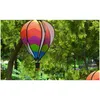 Garden Decorations Rainbow Air Balloon Sequins Color Stripes Garden School Decor Creative Balloons Wind Spinner med färgat band Dhrhi