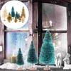 Roupas de ginástica 24pcs Xmas Tree Desktop Tabletop Holiday Gift Realistic Sisal Ornament Dornment Christmas