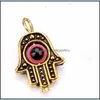 Charms 50st Turkish Hamsa Hand Blue Evil Eye Charms h￤nge f￶r smycken g￶r resultat 19x12mm 206 W2 droppleveranskomponenter DH4AP