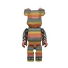 لعبة بقعة جديدة Bearbrick 400 ٪ Polygonal Pattern Pattern Rainbow Wood Wood Build Bear Bear Tide Doll Handle 28cm