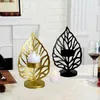 Candle Holders European Creative Iron Metal Gold Leaves Candlestick For Wedding Party Festival Holder Art Home Decor