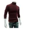 Herrpolos 2022 Autumn Winter Sweater Turtleneck Solid Color Casual Slim Fit Märke stickade tröjor
