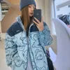 Qnpqyx tecknad bj￶rntryck ner jacka kvinnor nya vinter tjockare ￶verdimensionerade bubbla rockar japanska l￶st sk￶rd puffer jacka kvinna