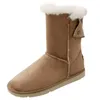 スノーブーツメスショートチューブウールショートブーツメスコットンシューズ秋と冬の女性靴とベルベットウール温かい濃厚なヒールブーツ厚い1029236