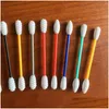 Other Home Garden Recycling Cotton Swab Double Head Sile Ear Cleaner Swabs Stick Make Up Earpick Sticks Portable Outdoor Travel 3 Dhvlq