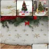 クリスマスの装飾ホワイトスノーフレークツリースカート90 122cm豪華なスパンコール刺繍クリスマスツリーグループクリスマス装飾ドロップdhbar