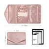 Jewelry Pouches P. Travel Velvet Jewellery Roll With Satin Lining- Organizer-pink/grey/black Gift Display Holder Case 9''