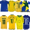 1998 Brasil Soccer Jerseys 2002 Camisas Retro Carlos Romario Ronaldo Ronaldinho 2004 Camisa de Futebol 1994 Brasils 2006 1982 Rivaldo Adriano 1988 2000 1957 2010