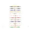 Bracelets à breloques 12 Pcs Colorf Diamant Evil Eye Bracelets Perlés À La Main Corde Tressée Bonne Chance Nazar Amet Bracelet Chanceux Turc Re Dhfuq